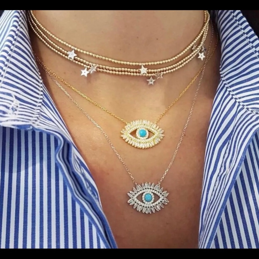 COPY - 🧿✨ Evil eye baguette necklace